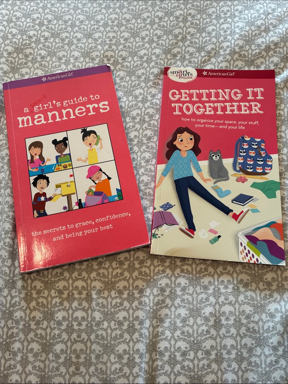American Girl Pink 'A Girl's Guide to Manners' & 'Getting It Together' Books